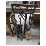 Fireplace tools and holder