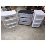 3 plastic dressers