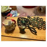 Cast iron hot plates,Santa mug and other