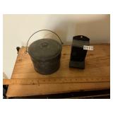 Match box and lard bucket