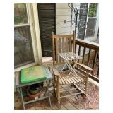 Rocking chair,tables and other front porch