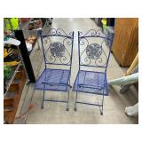 2 folding metal chairs