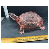 Pink glass turtle dish