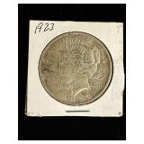 1923 $1 silver peace dollar coin