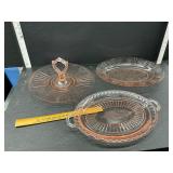 Pink glass dishes