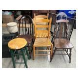 5 chairs and a stool