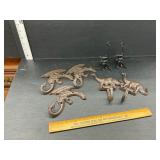 Cast iron dinosaurs, dragons and mice