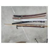 Swords canes pool cue