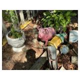 Planters,pig and bird house