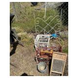 Washboard,egg basket and other