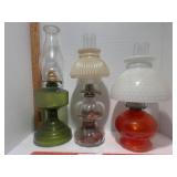 Vintage oil lamp lot
