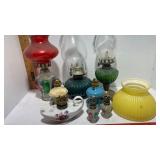 Vintage oil lamp lot