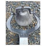 Aluminum school bell on pole