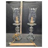 Pair of glass lamps