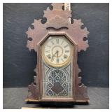 antique E. Ingraham & Co. gingerbread mantel clock