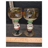 Goebel Hummel figural wine goblets