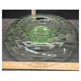 Green glass centerpiece