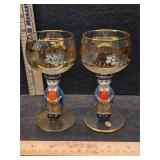 Goebel Hummel figural wine goblets