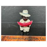 Cast iron black Americana bank
