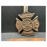 Cast iron fireman plaque