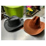 2 leather hats