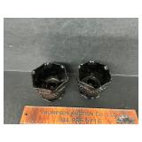 Black Indiana glass candle holders