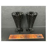 Black Indiana glass vases