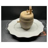 Platter and pottery keg