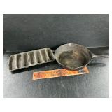 2 cast iron pans