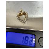 10k gold and heart diamond pendant