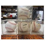 4 autographed baseballs