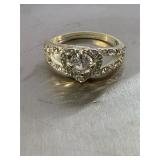 Sterling silver ring with heart shape stone