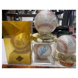 4 autographed baseballs