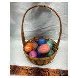 Basket of marble eggs
