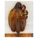 Amber art glass pumpkin