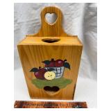 Wooden Heart Apple Box Plastic Bags Wall Decor