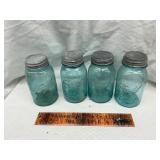 Antique blue jars