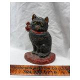 Antique cast-iron cat doorstop