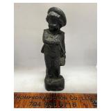 Antique metal boy lamp part