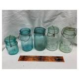 Antique blue jars