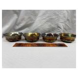 4 northwood carnival glass bowls