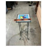 Rod iron tile top table
