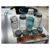 Vintage jars and lids