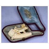 Echt meerschaum carved pipe (dogs)