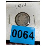 1914 d barber silver dime