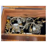 Small cedar chest with jewelry