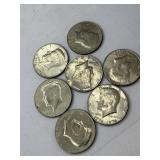 7 bicentennial Kennedy half dollars