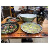 Bowls, plates and vase