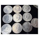 10 Kennedy half dollars