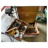 Wooden box w contents